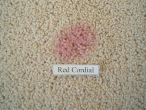 red cordial stain